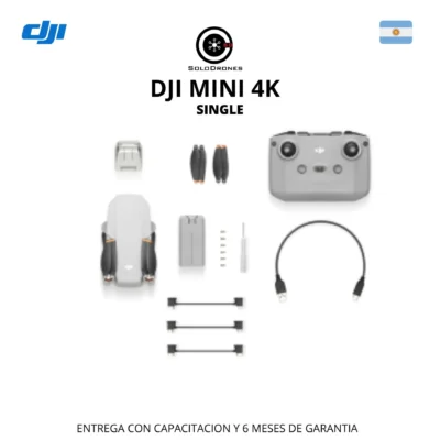 DJI Mini 4K Single con control remoto, batería, hélices de repuesto y accesorios incluidos