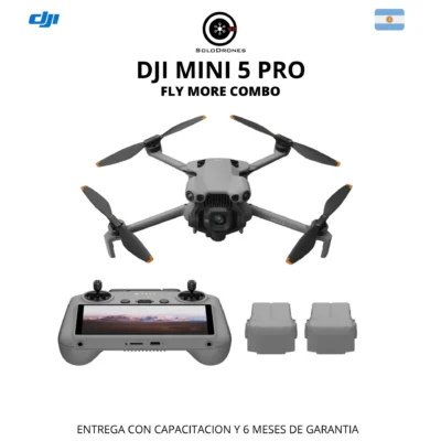 DJI Mini 5 Fly More Combo con control remoto, tres baterías, hub de carga y bolso de transporte
